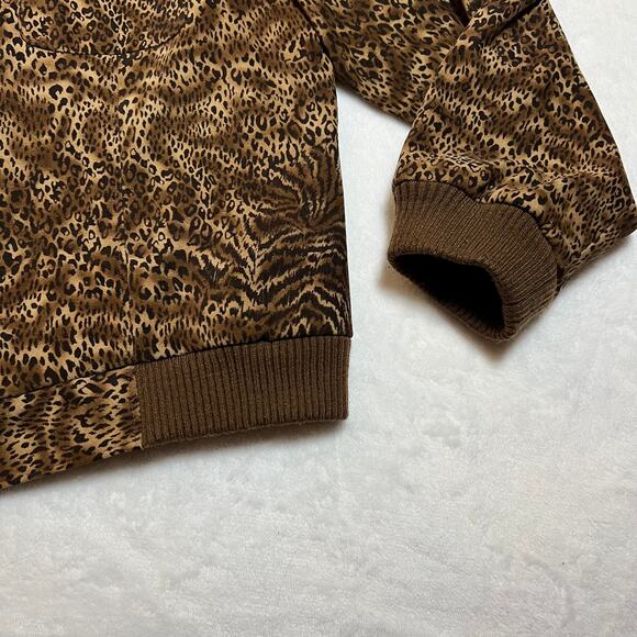 Norton McNaughton Women's Animal Print Stretch Bomber Jacket Size 14P Casual - Picture 5 of 9